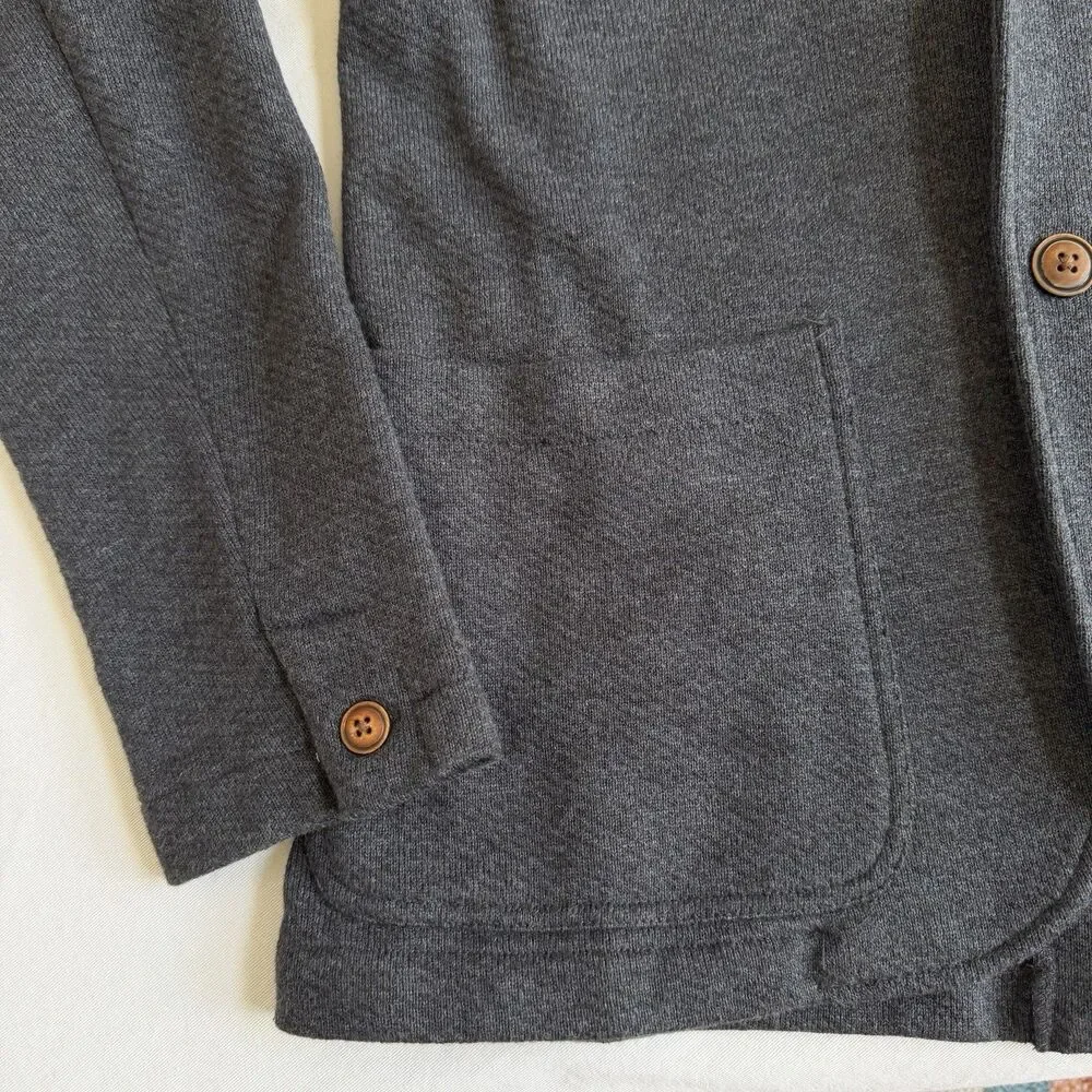 $228 Faherty SZ M Inlet 85% Cotton Knit Blazer Charcoal FLAWLESS